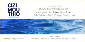 AZIMOUTHIO YACHTING INFO - ATHENS BOAT SHOW 2016! Proudly we announce to our clients AZIMOUTHIO is officially Media Partner of Athens Boat Show 2016.